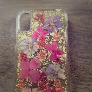 Inlaid floral iPhone X phone case